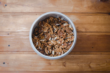 barrel of shelled walnuts