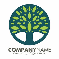 Obraz premium growing tree logo icon vector template