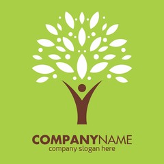 Obraz premium growing tree logo icon vector template