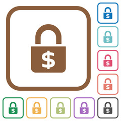 Locked Dollars simple icons