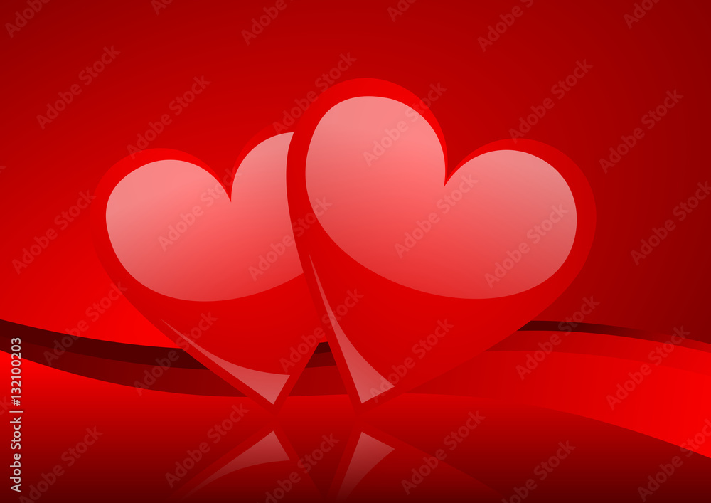 Poster Valentines vector greeting card with heart - abstract background in eps 10.