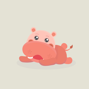 recommend clip art: Cute funny hippo.