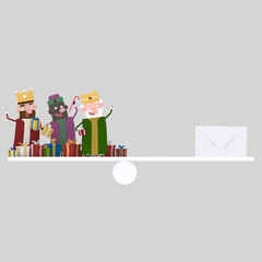 Three magic kings and heap of letters balance.

Custom 3d illustration contact me!