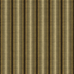 Stacks of golden coins, abstract background.