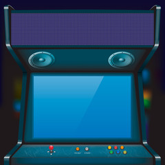 Retro arcade game machine. Vector illustration.