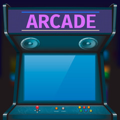 Retro arcade game machine. Vector illustration.