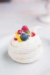 Mini Pavlova with fresh berries - classic dessert with a twist.