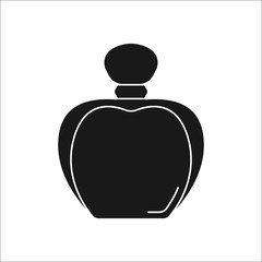 Perfume bottle symbol silhouette icon on background