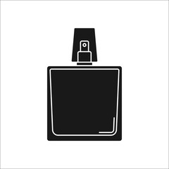 Perfume bottle symbol silhouette icon on background