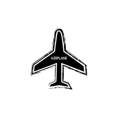 Airplane icon. Plane isolated. Black graphic plane