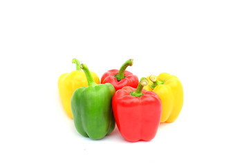 sweet peppers isolated on white background
