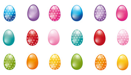 colorful Easter eggs collection