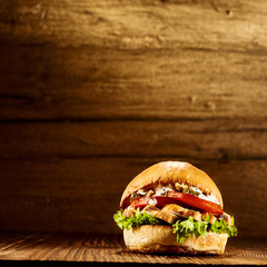 Delicious chicken mayonnaise burger