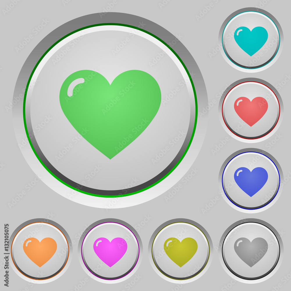 Poster heart shape push buttons