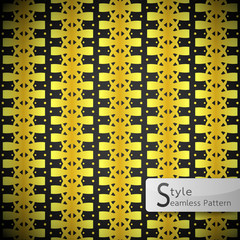 flower golden row bow ribbon vintage geometric seamless pattern