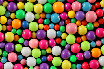 plastic round colored beads. background 