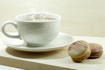 macarons and coffee.