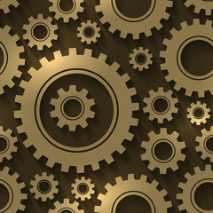Gear design abstract background. Gears and cogwheels vector seamless pattern
