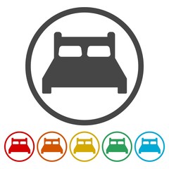 Bed Icon, Vector black bed icon 