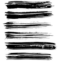 Black ink vector brush strokes. Vector illustration. Grunge texture.
