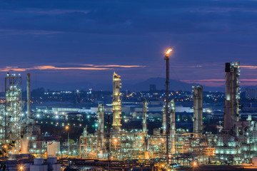 Oil refinery plant of petroleum or petrochemical industry produc