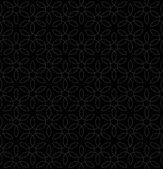 Neutral Seamless Linear Flourish Pattern.