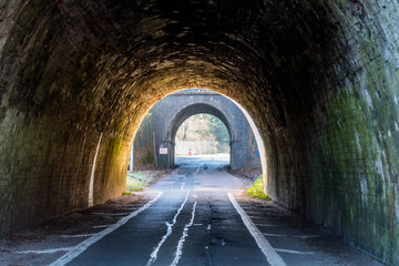 Obraz premium Dark UK Road Tunnel on Sunset