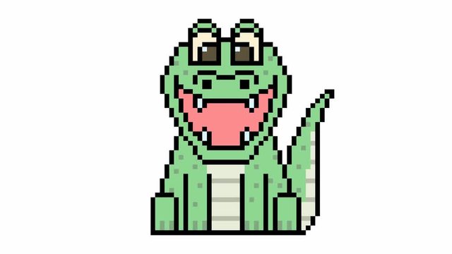 pixel art crocodile