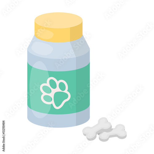 "Veterinary medicine icon in cartoon style isolated on white background