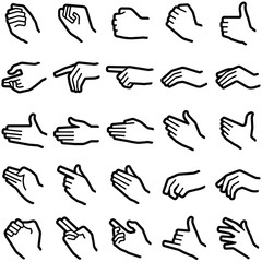 Fototapeta premium Hand icon collection - outline illustration 