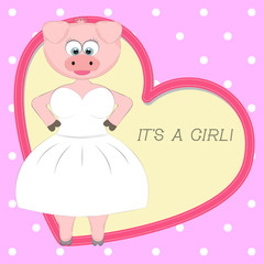 Pig bride waiting for her prince.
