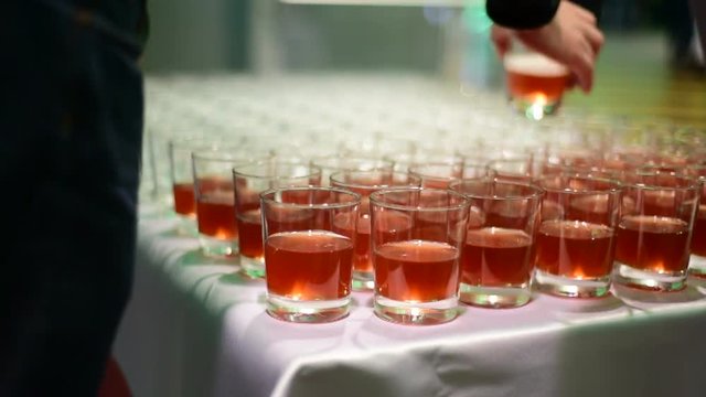 Serving alcohlic punch at the party
