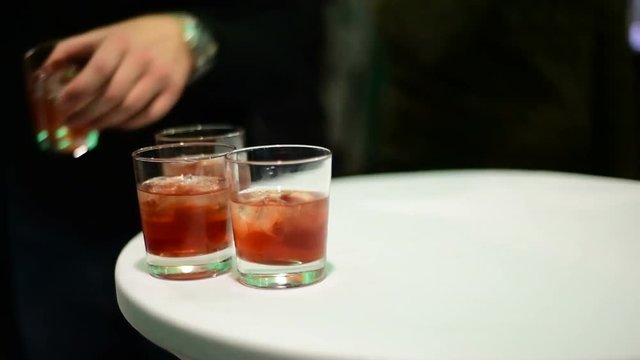Serving alcohlic punch at the party

