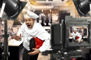 cook chef in tv studio 