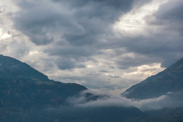 Naklejka na ściany i meble Mountain landscape in the Dolomites mountain range
