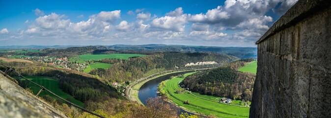 View on Elba River from fortress of Koenigstein
