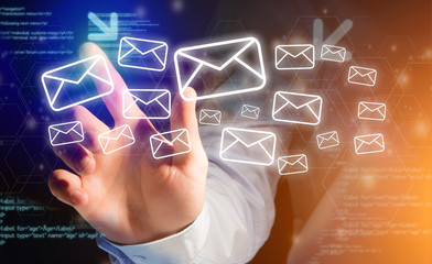 Concept of sending message with technology interface with email
