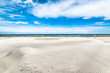 Blue sky, beach and sea, landscape, in the summer vacation, Poland