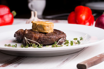 beef steak with Cafe de Paris Butter - 132114465