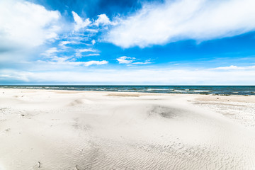 Blue sky, beach and sea, landscape, in the summer vacation, Poland