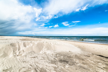 Blue sky, beach and sea, landscape, in the summer vacation, Poland