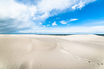 Fototapeta na wymiar Blue sky, beach and sea, landscape, in the summer vacation, Poland
