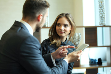 Young professionals work in modern office.Business crew working with startup.