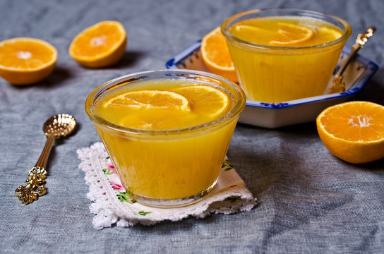 Orange Jelly In Glass