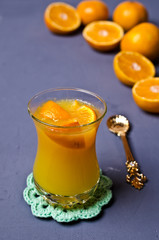 Orange jelly in glass