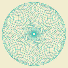 spirograph guilloche rosette in blue