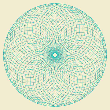 spirograph guilloche rosette in blue