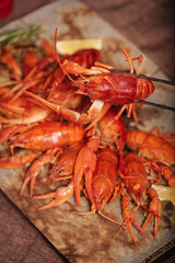 Crayfishes being served on a pita