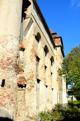  Fortified medieval church in Vineyard Valley, Transylvania.Valea Viilor fortified church is a...
