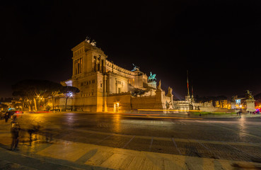 Fototapeta na wymiar National Monument at night in Rome